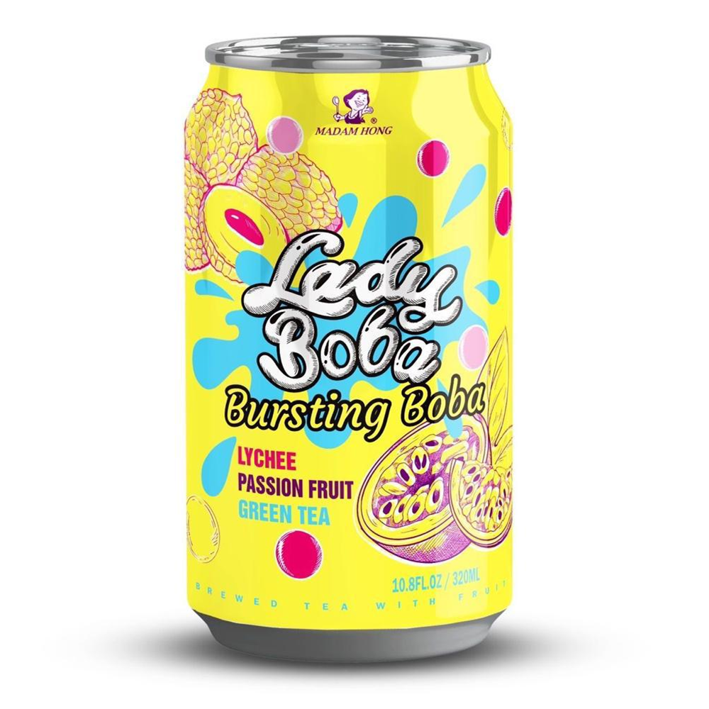 Lady Boba Lychee Passion Fruit Green Tea 320ml (1x24)