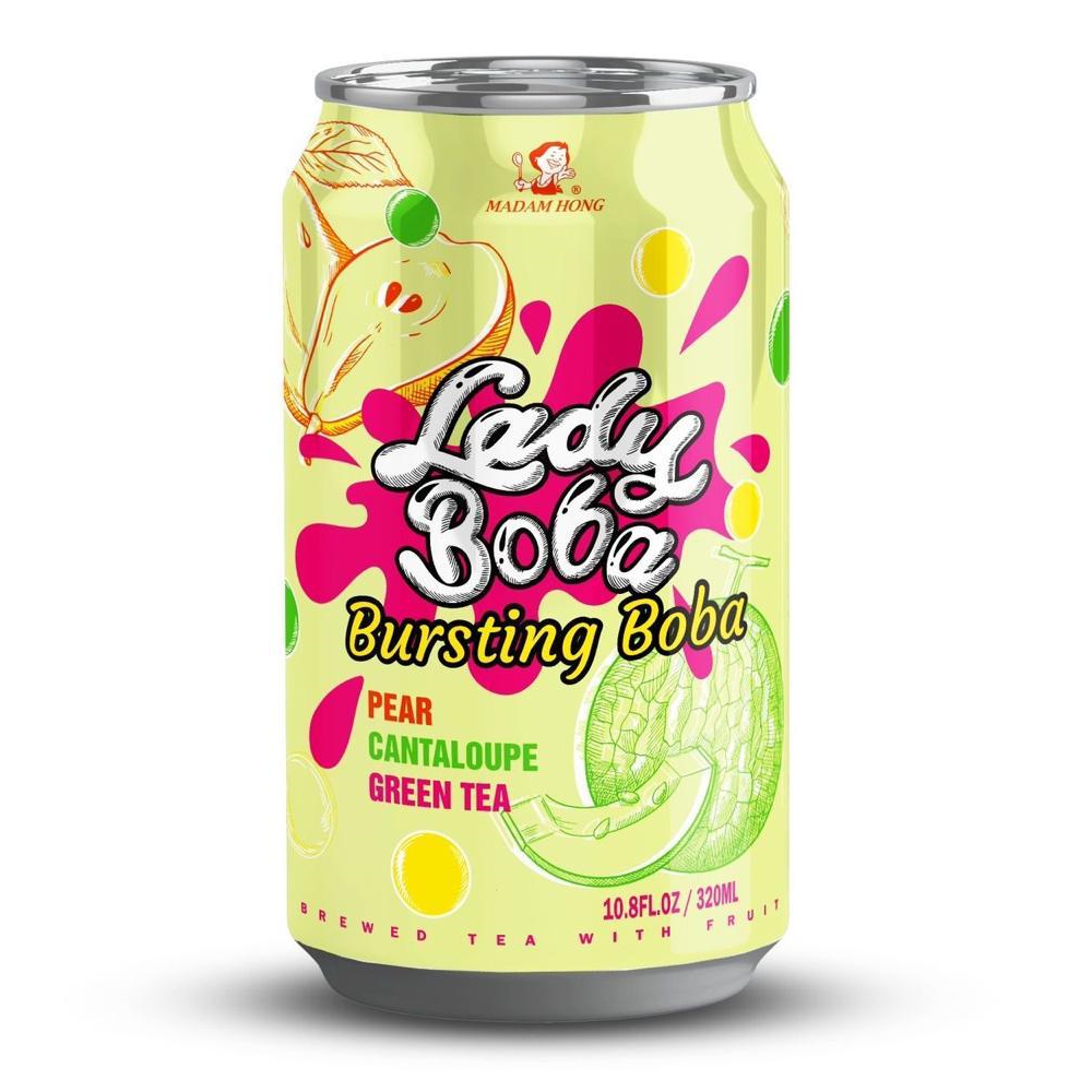 Lady Boba Pear Cantaloupe Green Tea 320ml (1x24)