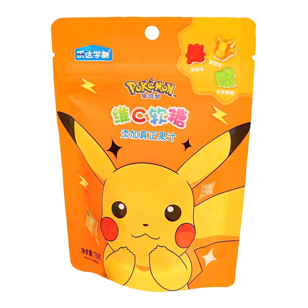 Pokemon Soft Sweets Orange, Strawberry & Green Apple Asia 75g (1x48)