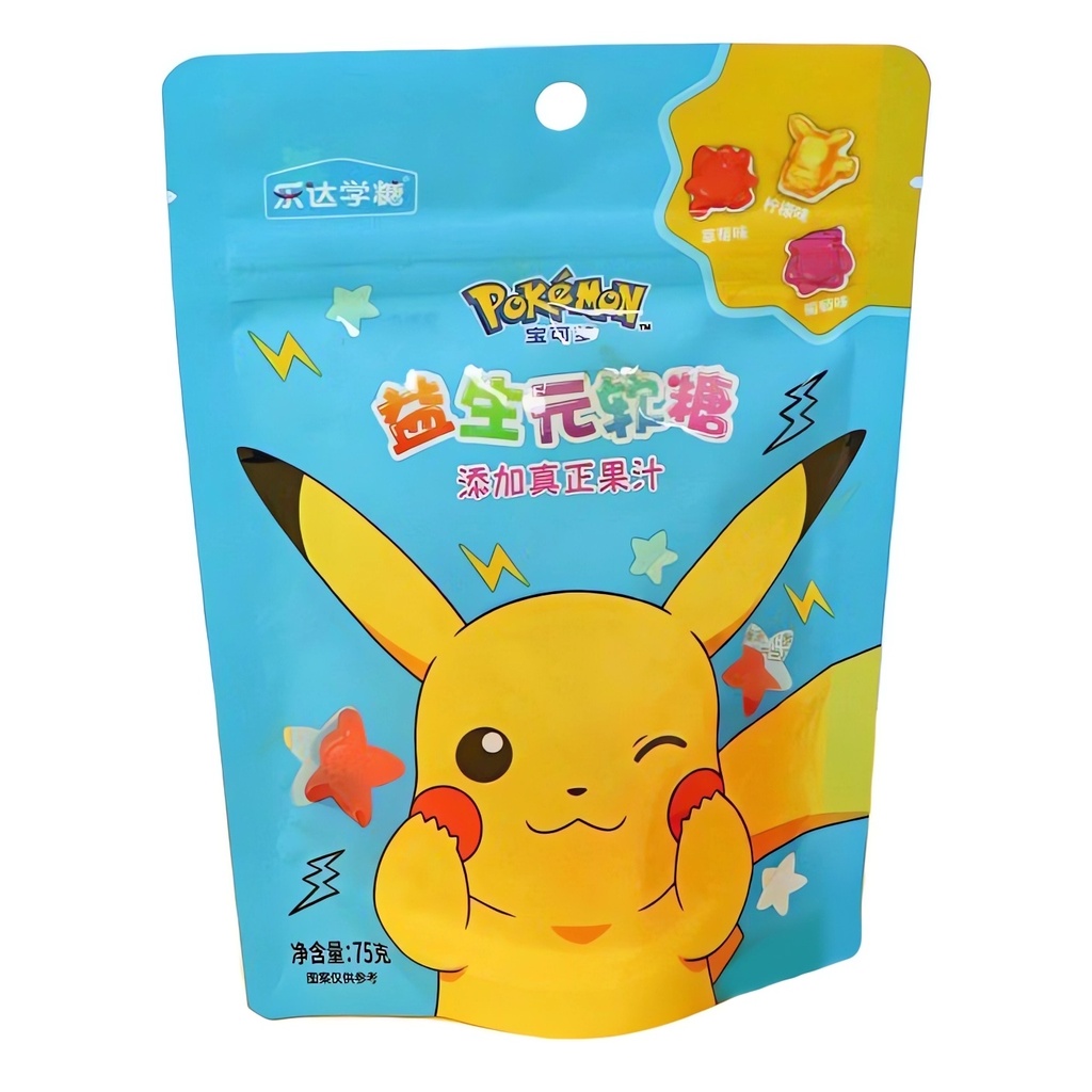 Pokemon Soft Sweets Lemon, Strawberry & Grape Asia 75g (1x48)