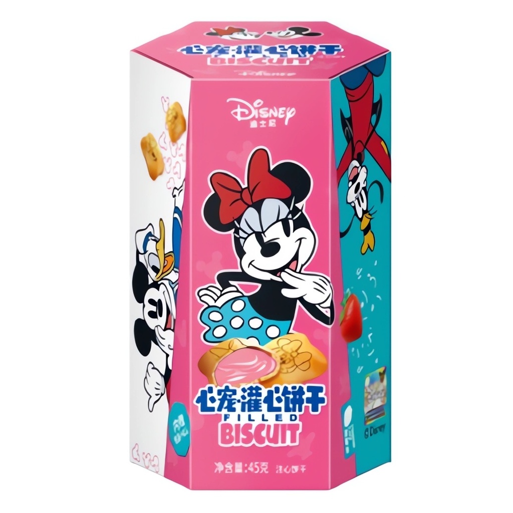 Disney Filled Biscuit Strawberry Asia 45g (1x40)