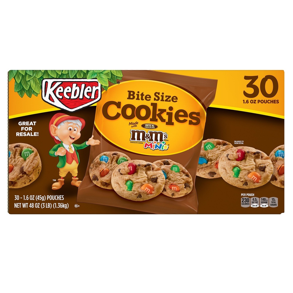 Keebler Bite Size Chocolate Chips Cookies M&M's 46g (1x30)