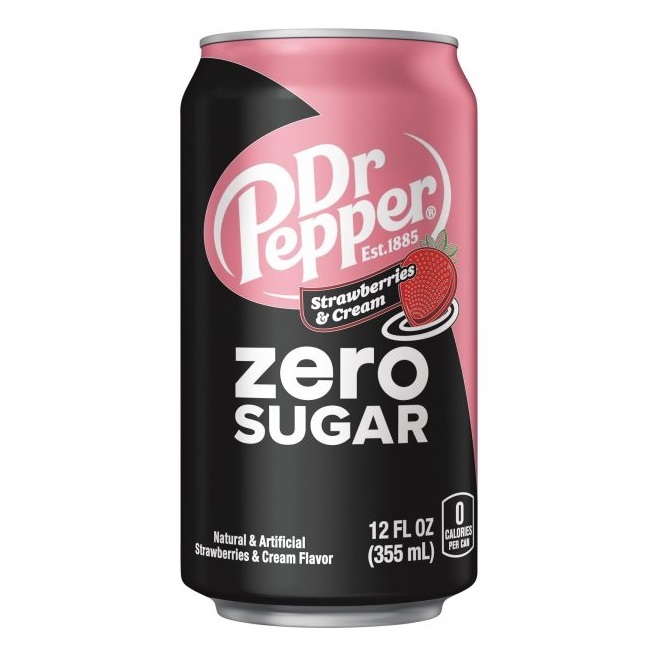 Dr Pepper Strawberries & Cream Zero 355ml (1x12)